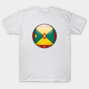 Grenada National Flag Glossy Button T-Shirt